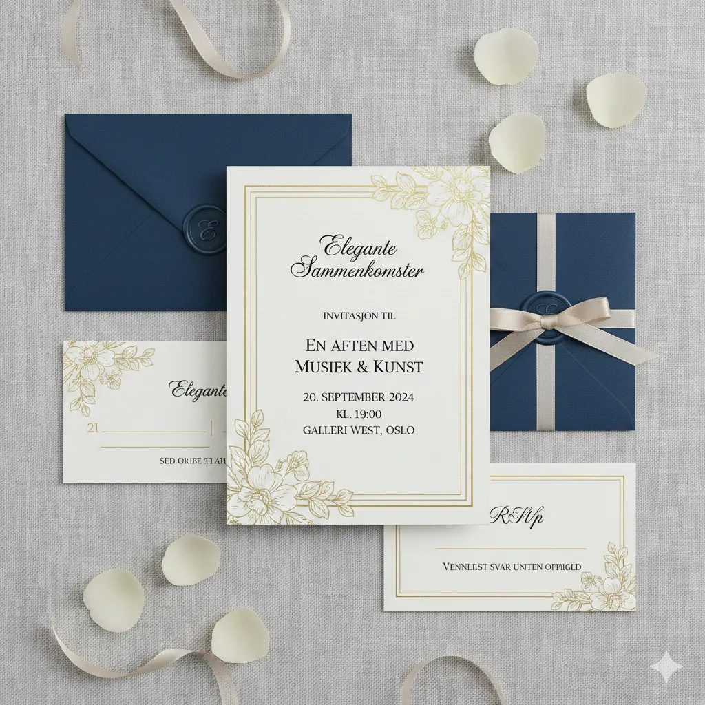 Elegante invitasjoner for arrangementer